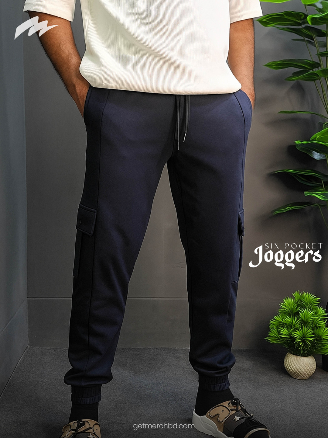 6 Pocket Cargo Jogger - Navy Blue