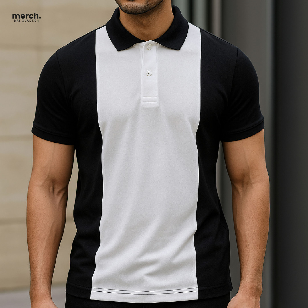 BLACK - Contrast Fashion Polo
