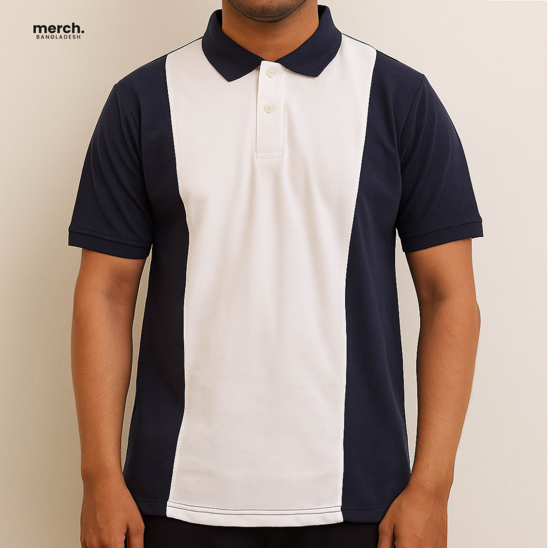 NAVY BLUE - Contrast Fashion Polo