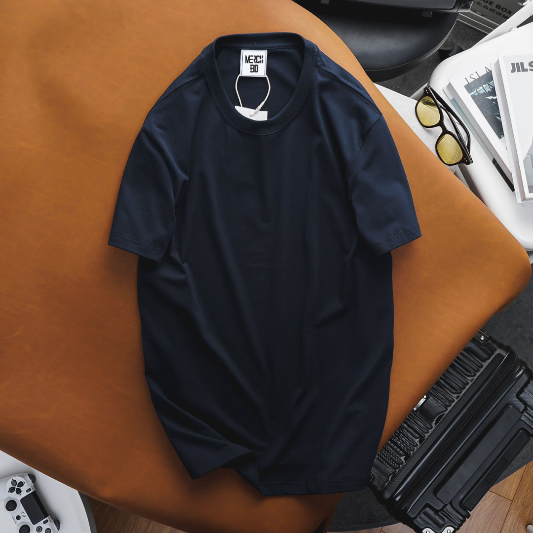 NAVY BLUE - Cotton T-shirt