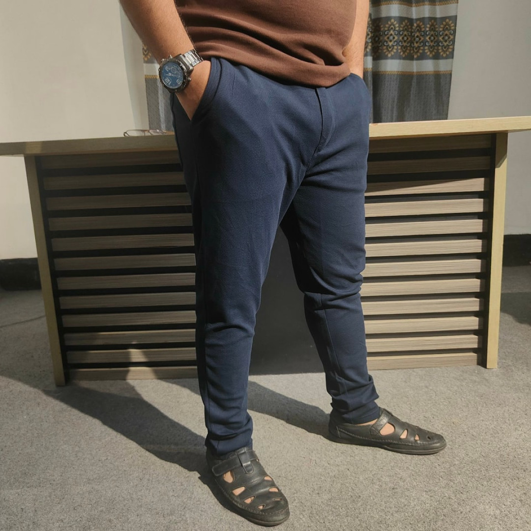 NAVY BLUE - Pant Cut Trouser