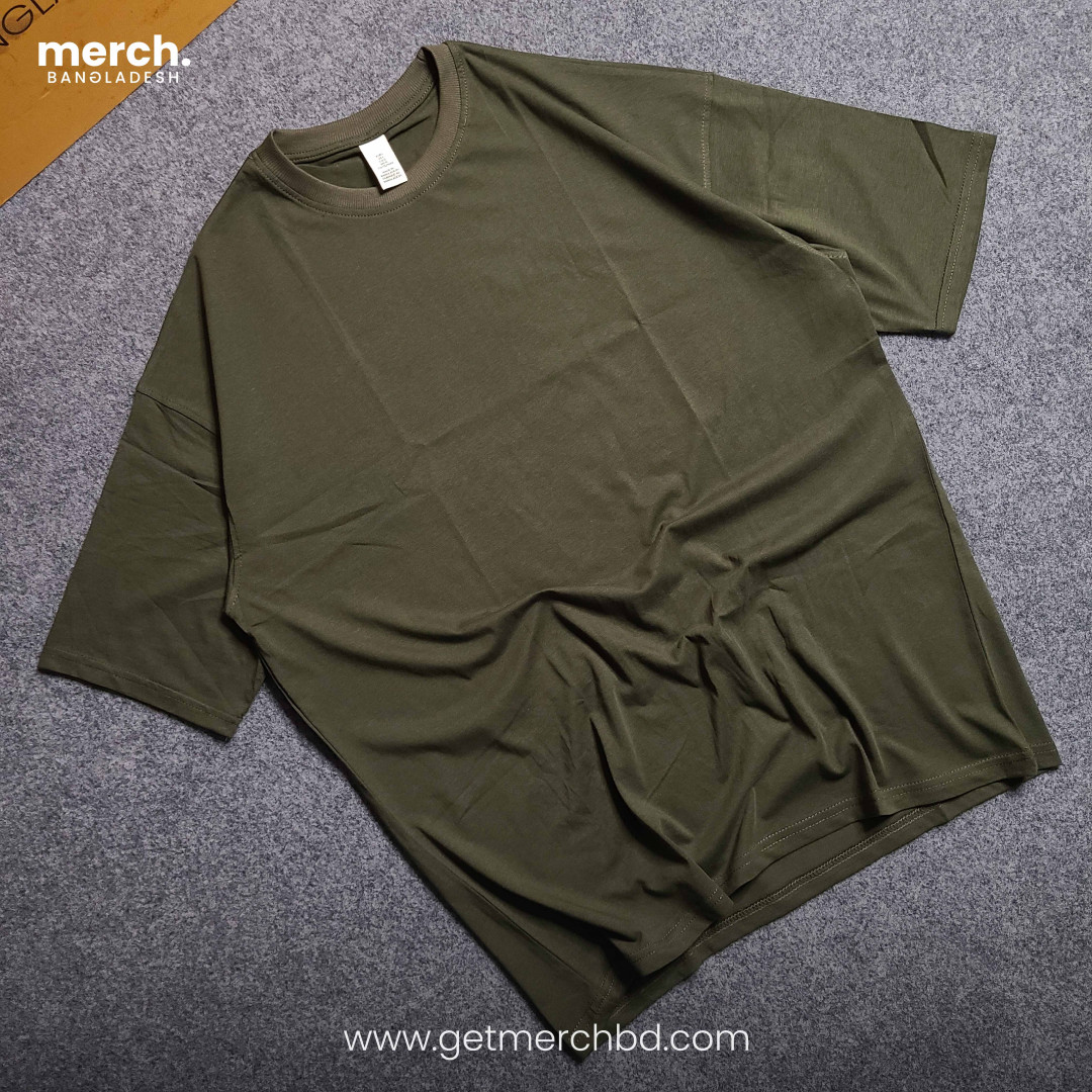 Oversized Drop Shoulder T-shirt - Olive