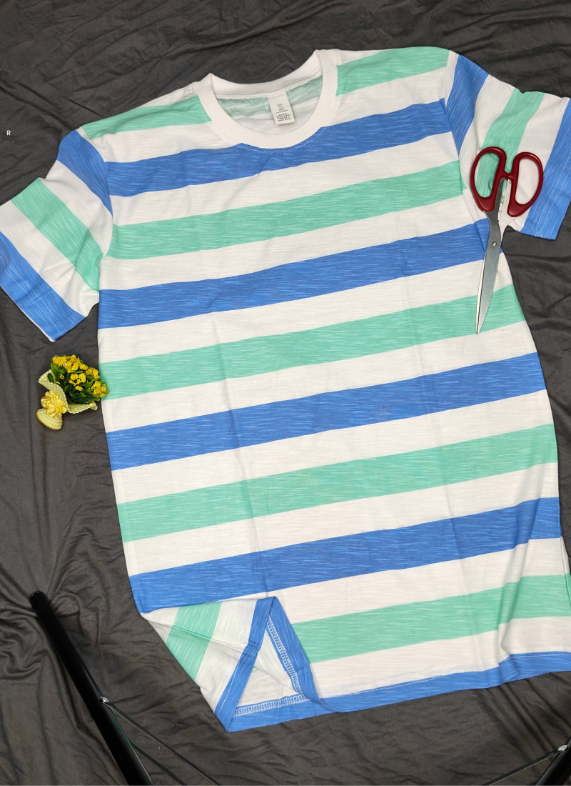 STRIPE T-SHIRT - Pest-Blue